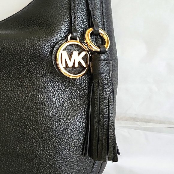 NWT MICHAEL KORS Classic Lydia Large Pebbled Leather Black Hobo Shoulder Bag - Picture 10 of 13